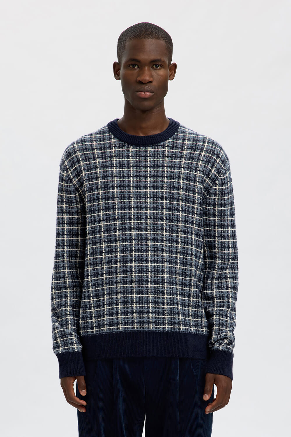 Selected Homme Trui Mikolas Relaxed Fit Navy