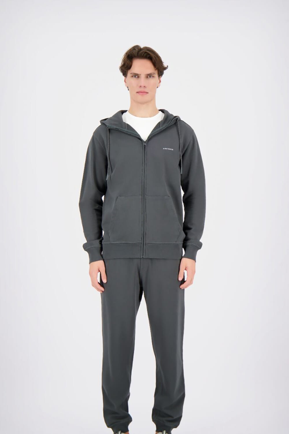 Airforce basic hooded zip vest Grijs