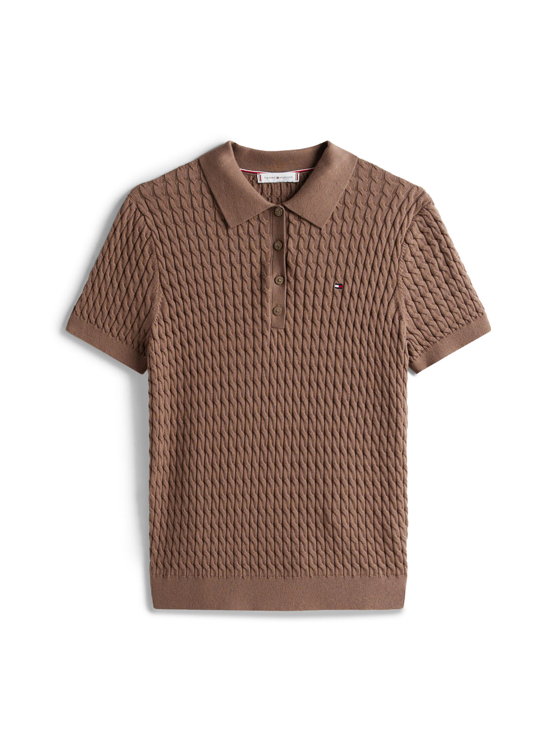 Tommy Hilfiger Polo Cable Bruin