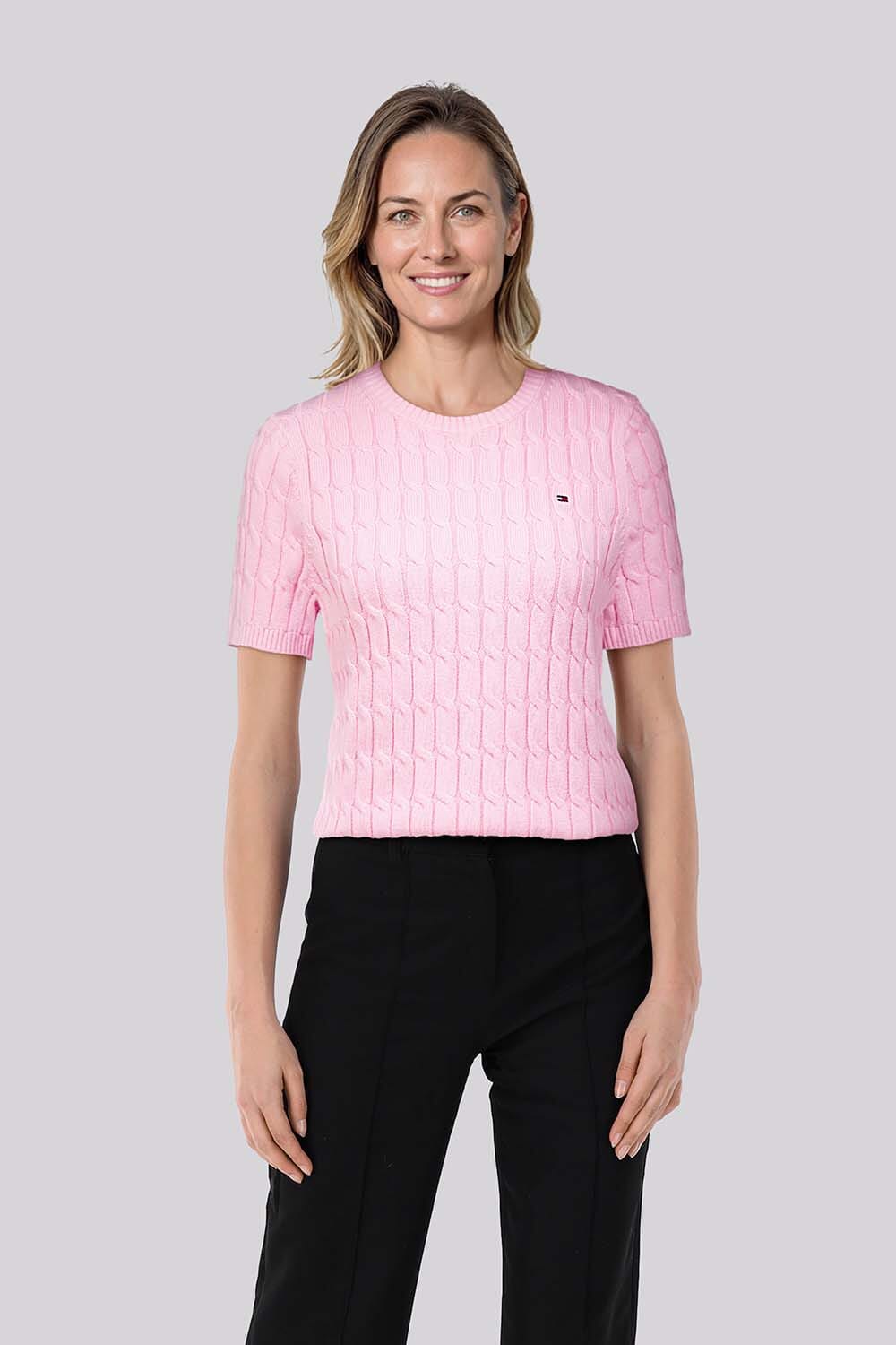 Tommy Hilfiger Top Cable Roze