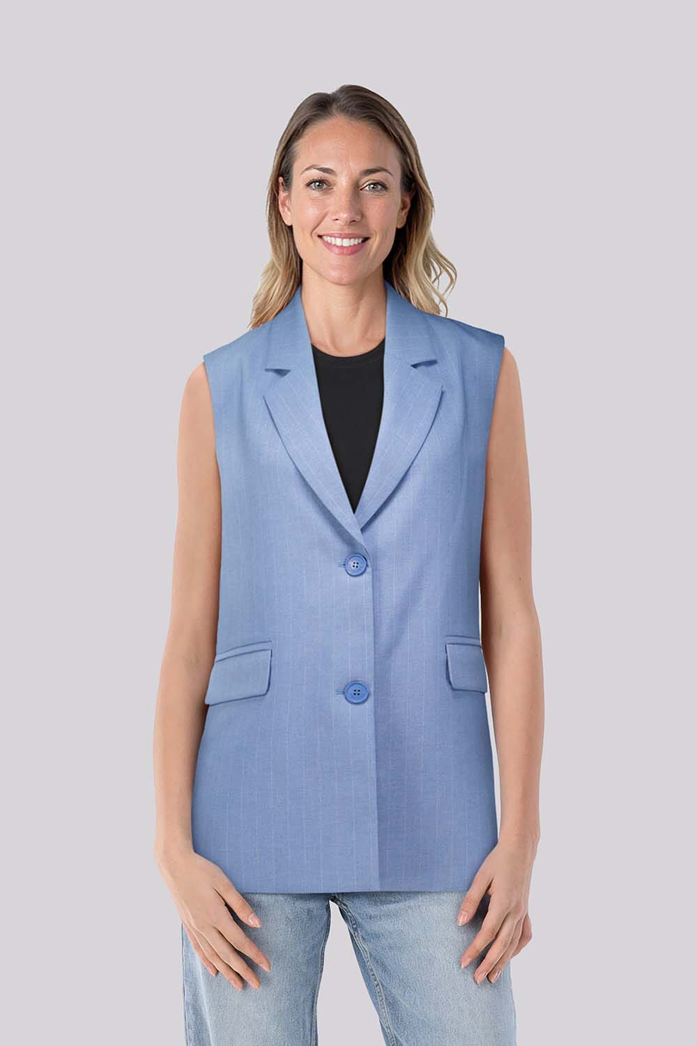 Studio Anneloes Blazer Jinthe Striped Blauw