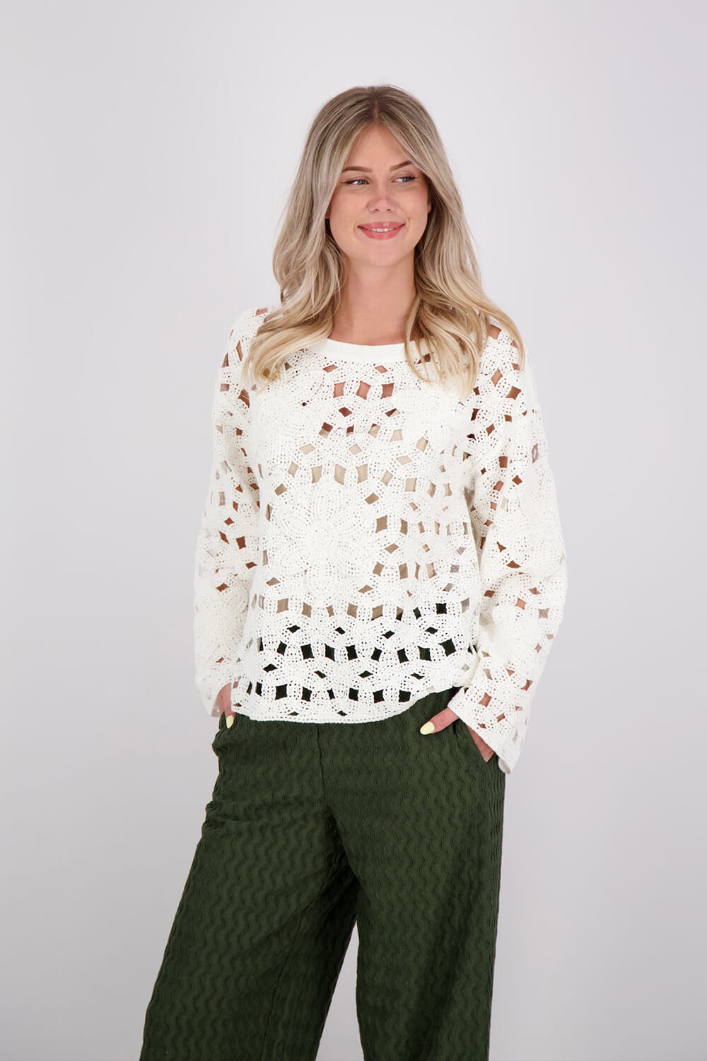 Studio Anneloes Pullover Amarey Flower  Wit