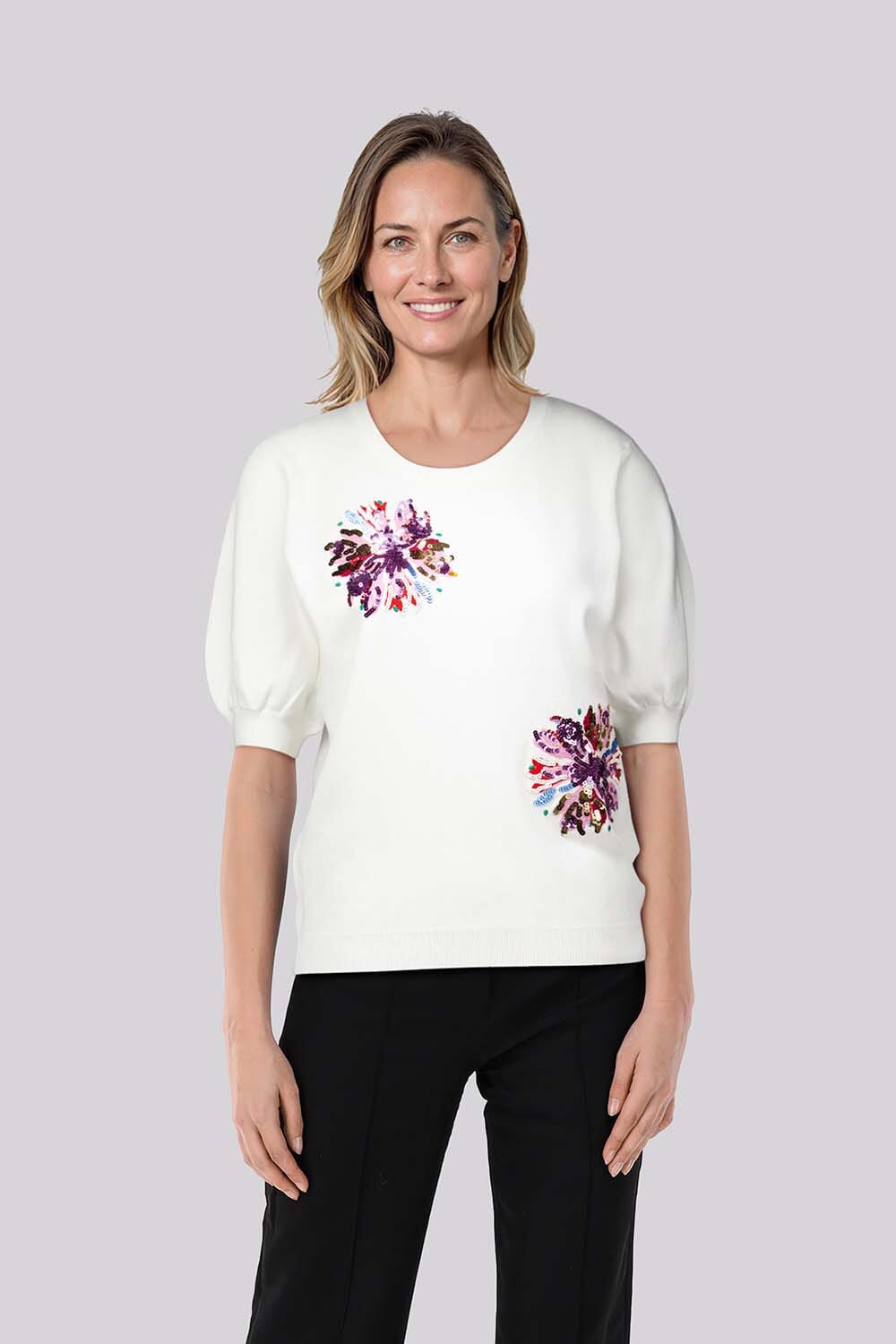 Studio Anneloes Pullover Omira Flower  Wit