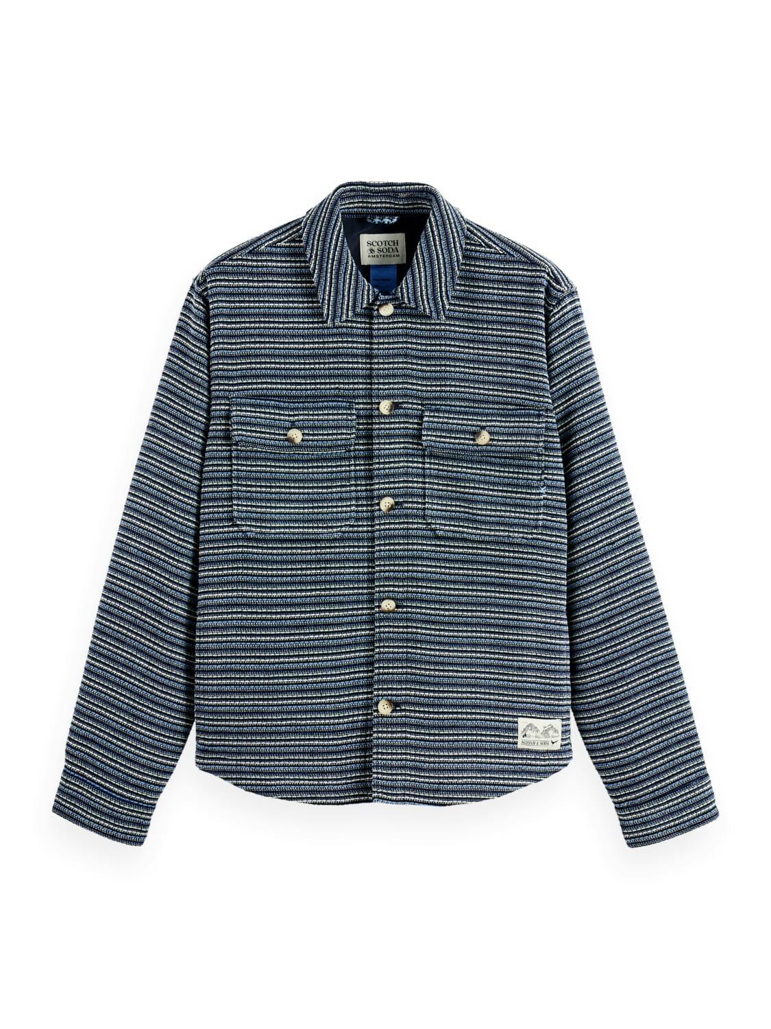 Scotch & Soda Overshirts Striped Blauw