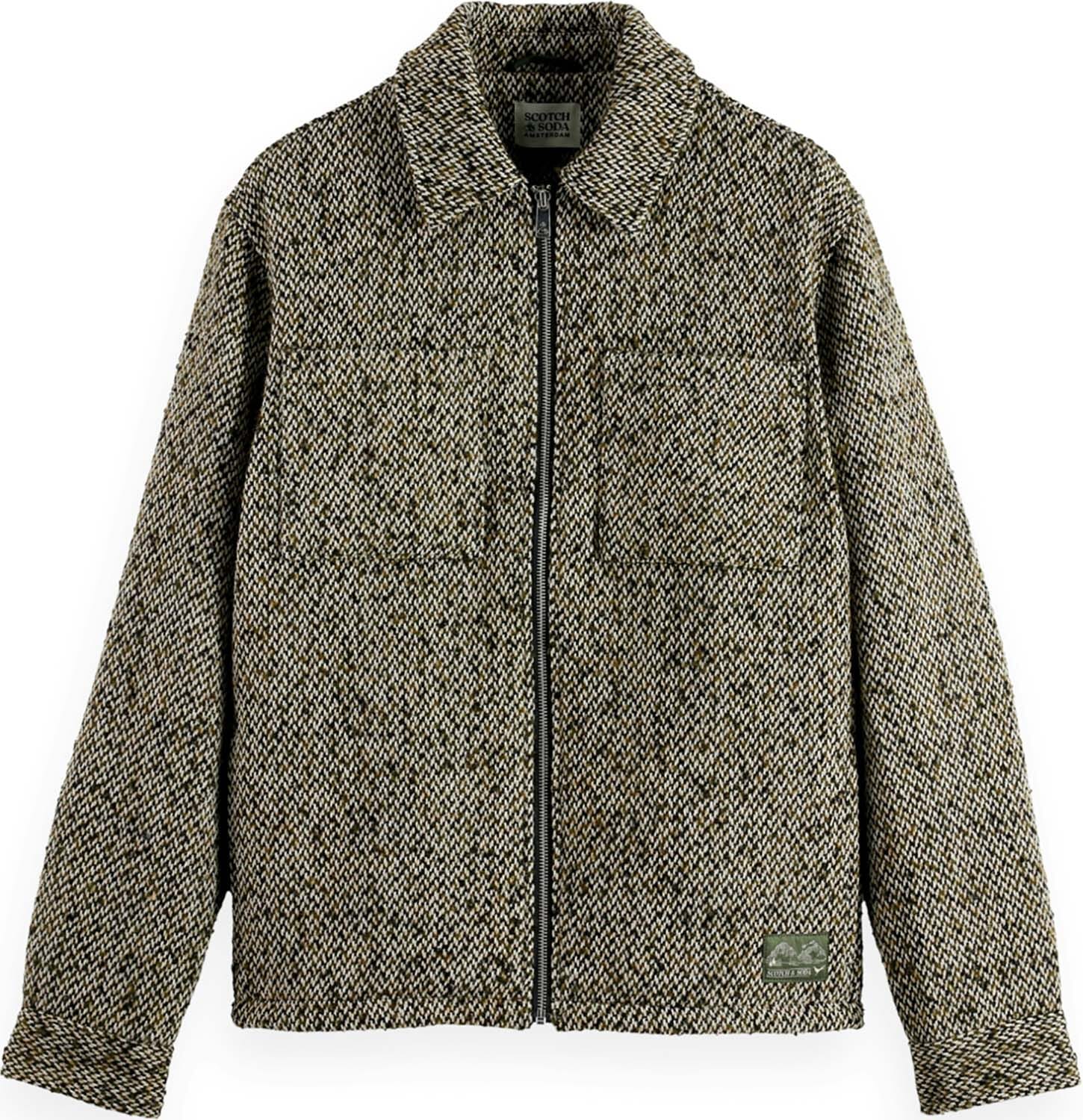 Scotch & Soda Overshirt Tweed  Groen