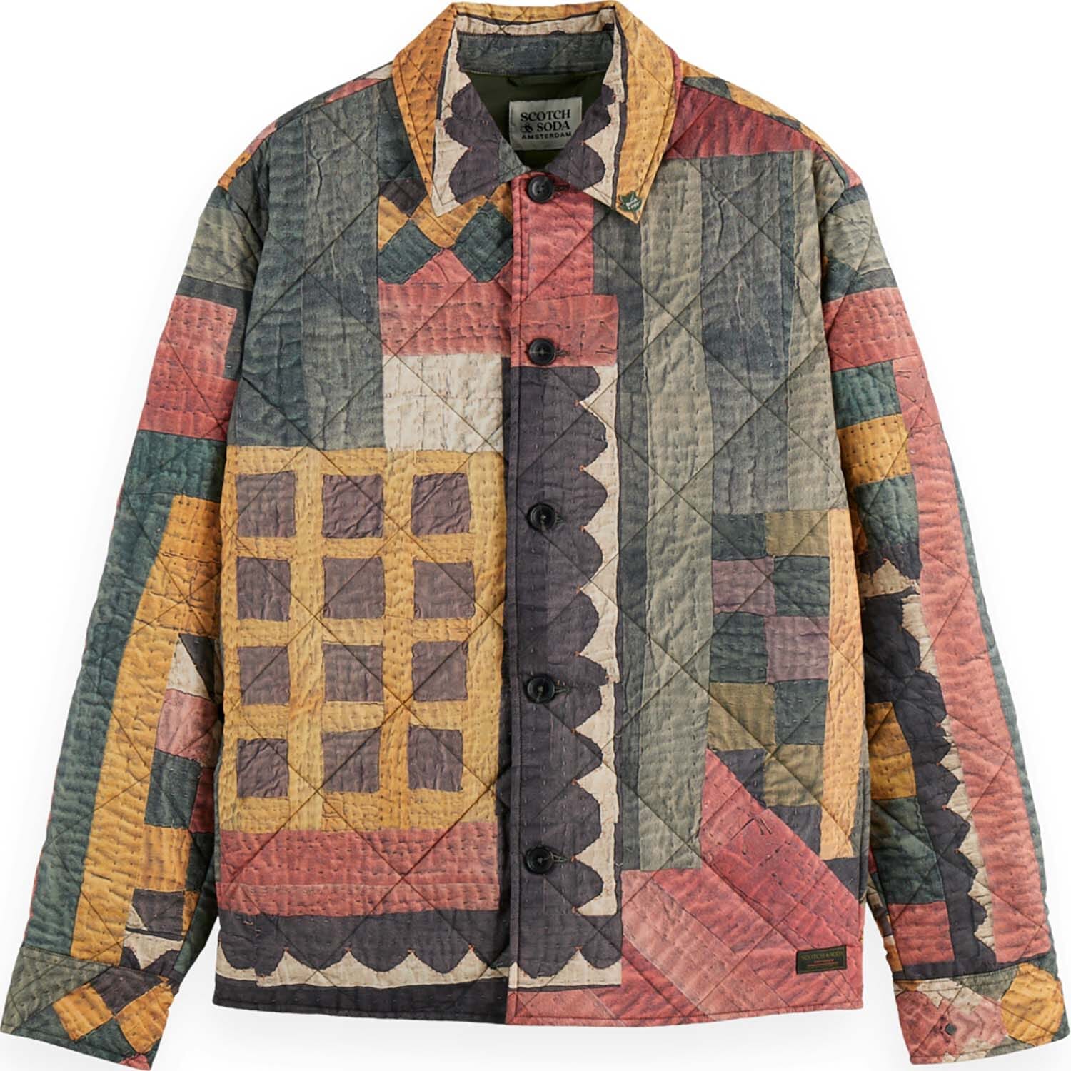 Scotch & Soda Overshirt Patchwork  Beige