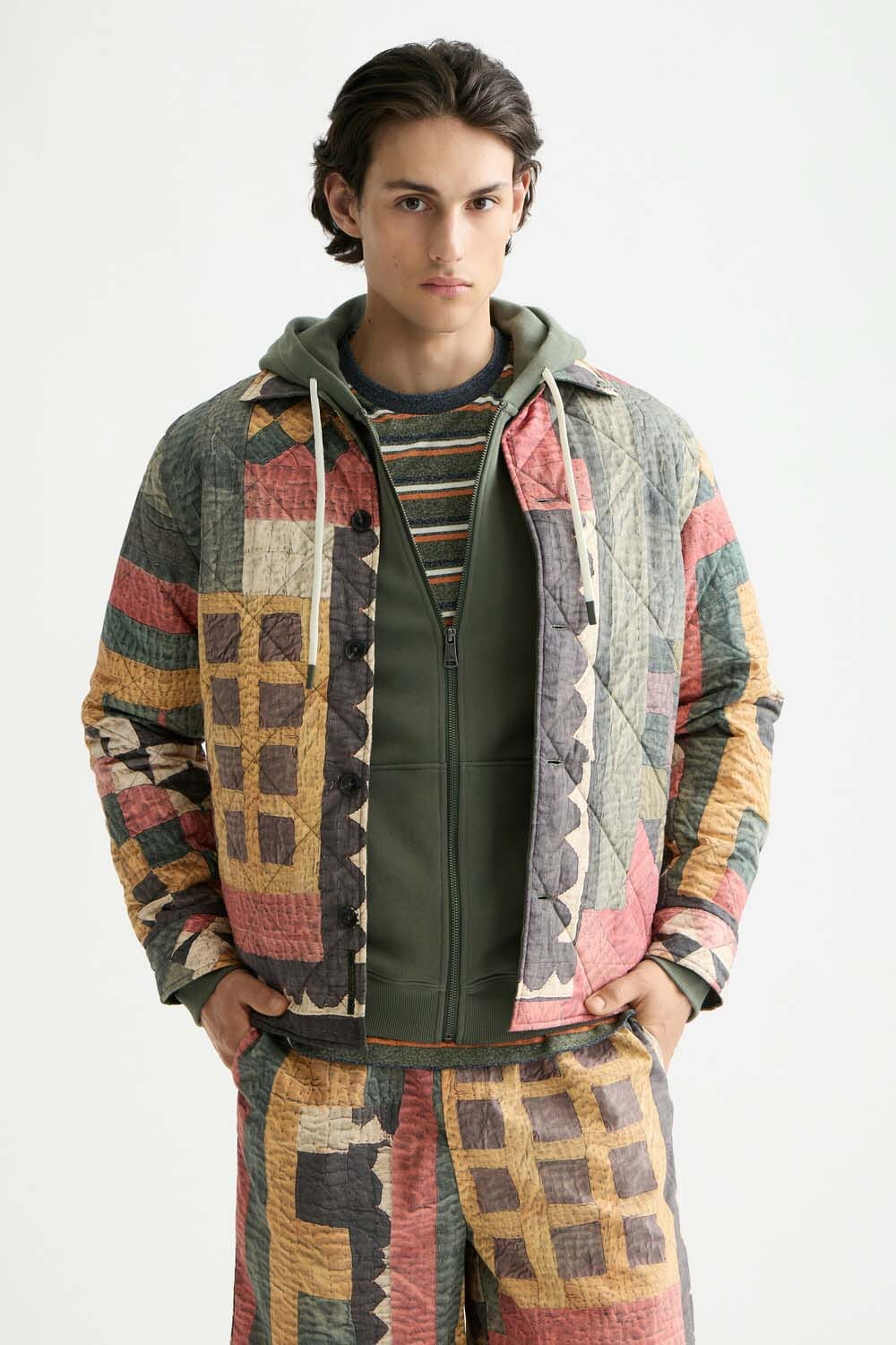 Scotch & Soda Overshirt Patchwork  Beige