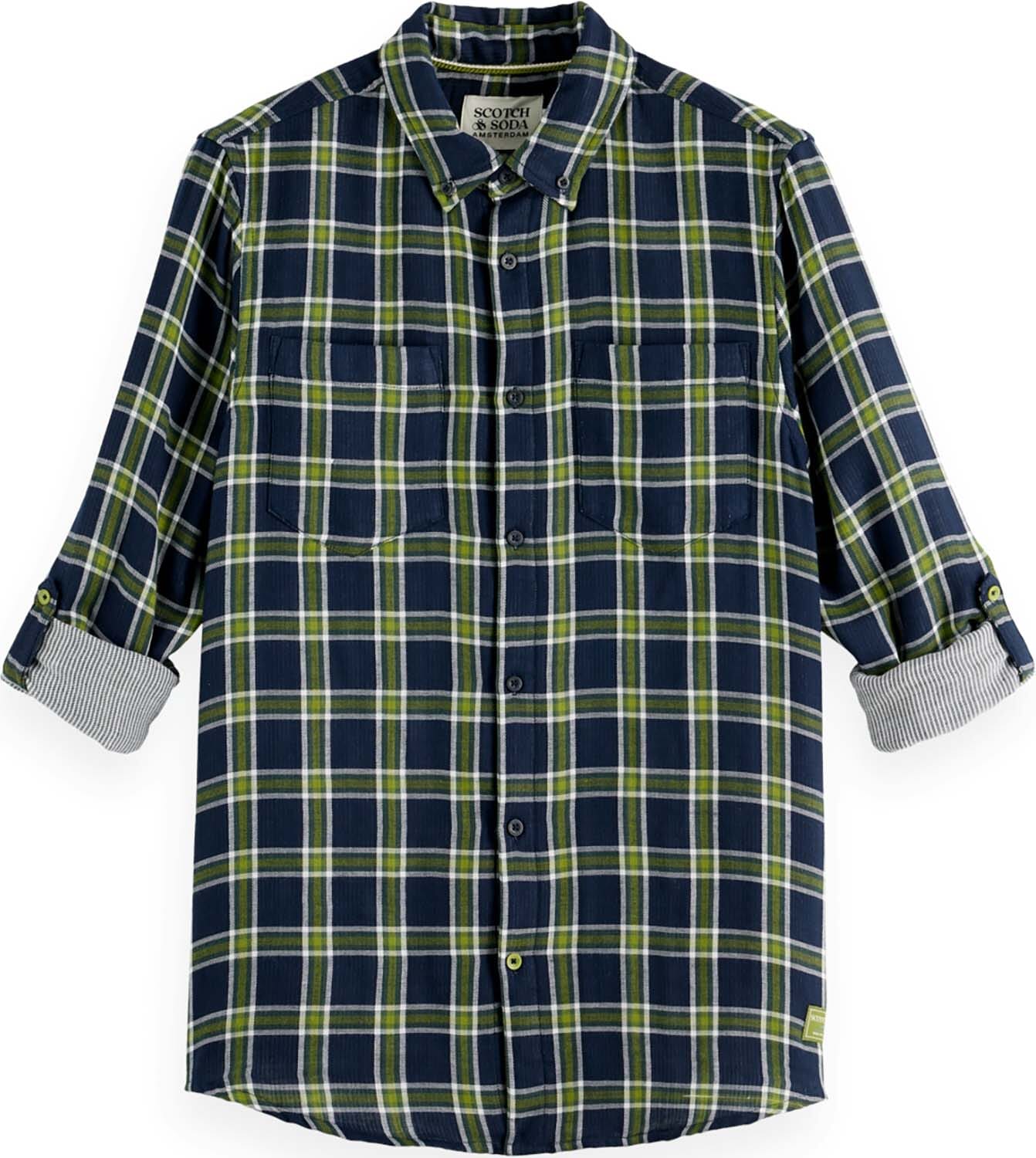 Scotch & Soda Overhemd Double-face Blauw