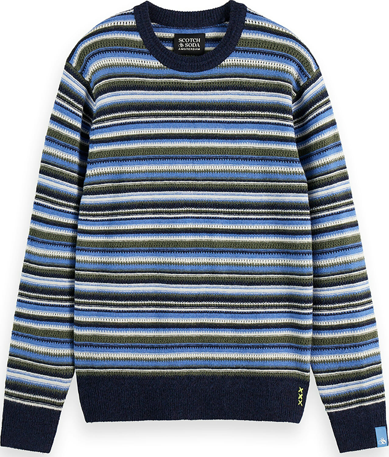 Scotch & Soda Trui Striped Blauw