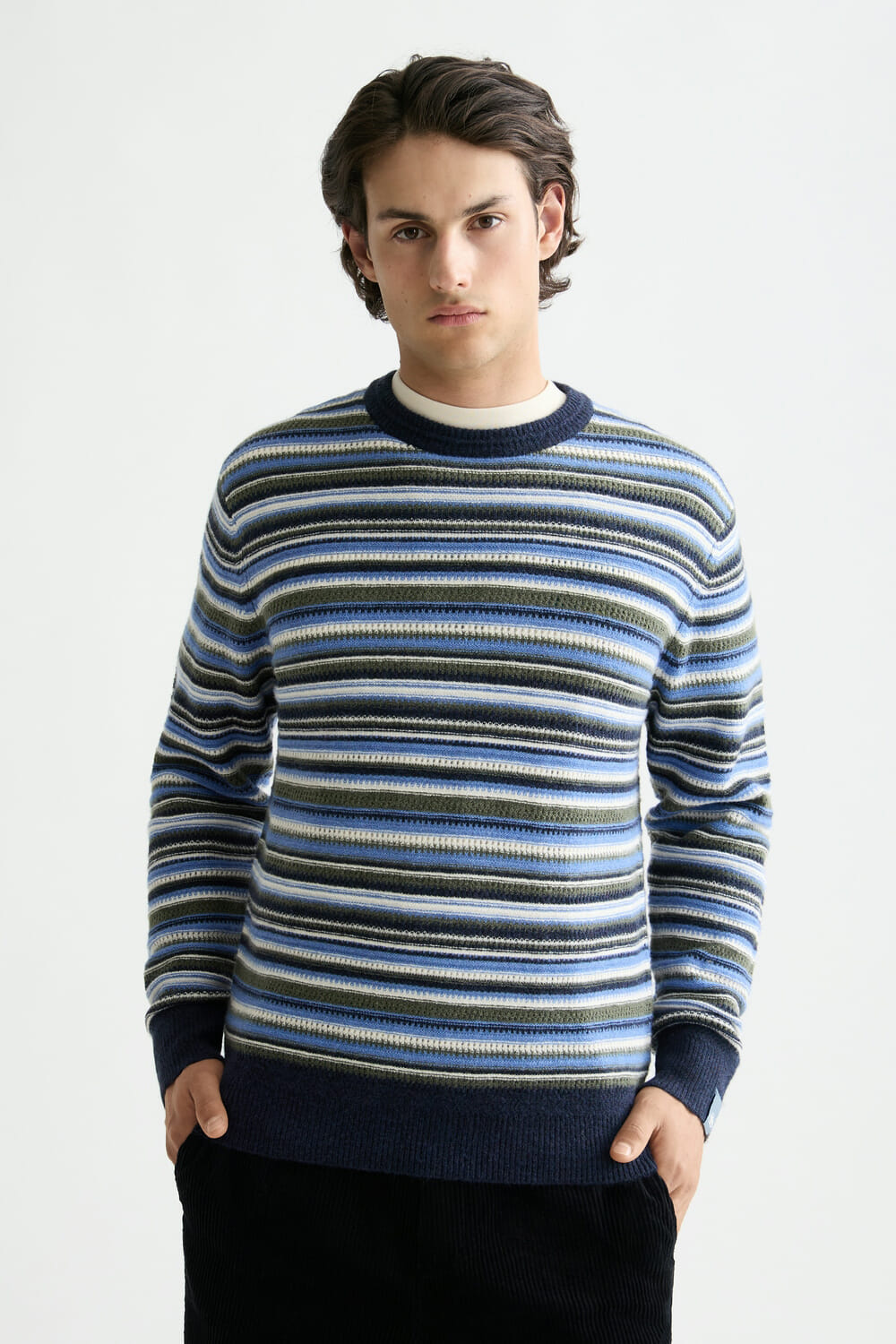 Scotch & Soda Trui Striped Blauw