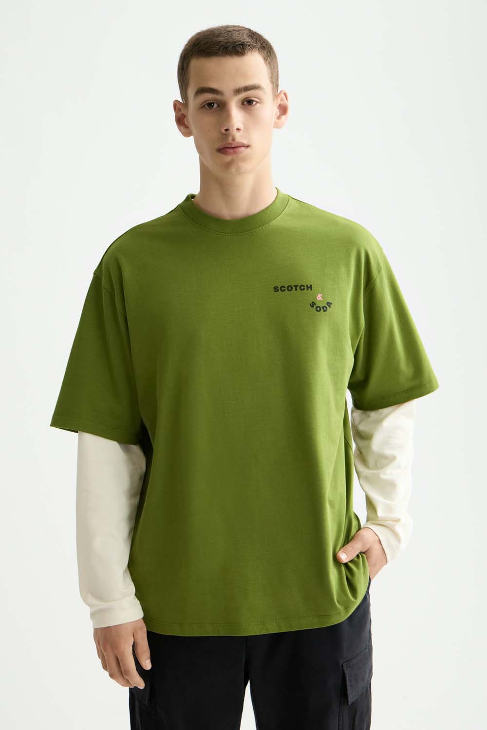 Scotch & Soda T-shirt Artwork Groen