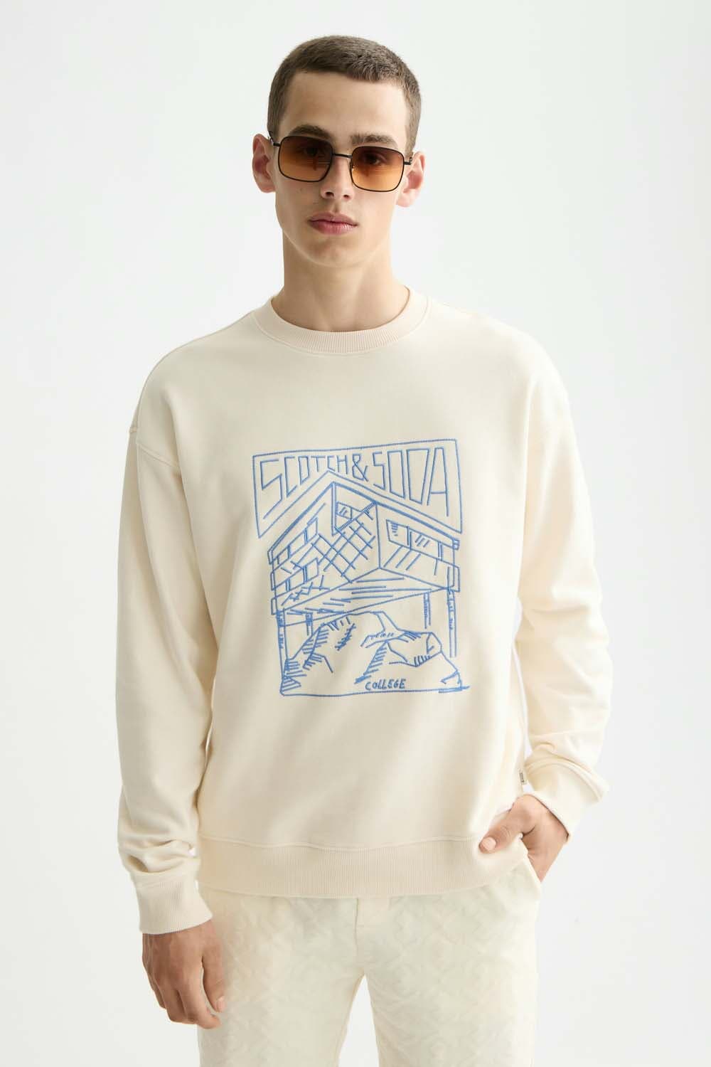 Scotch & Soda Sweater Chest Logo Kaki