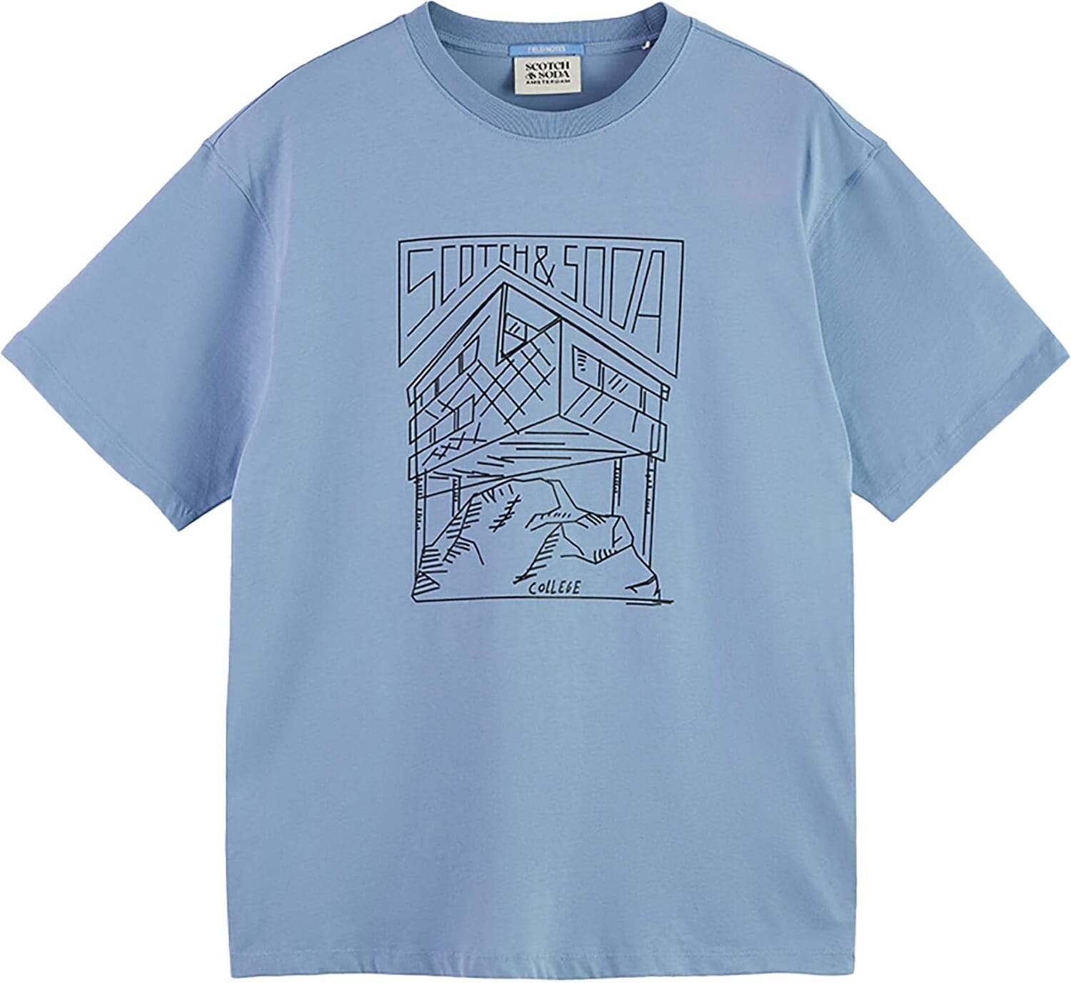 Scotch & Soda T-shirt Logo Blauw