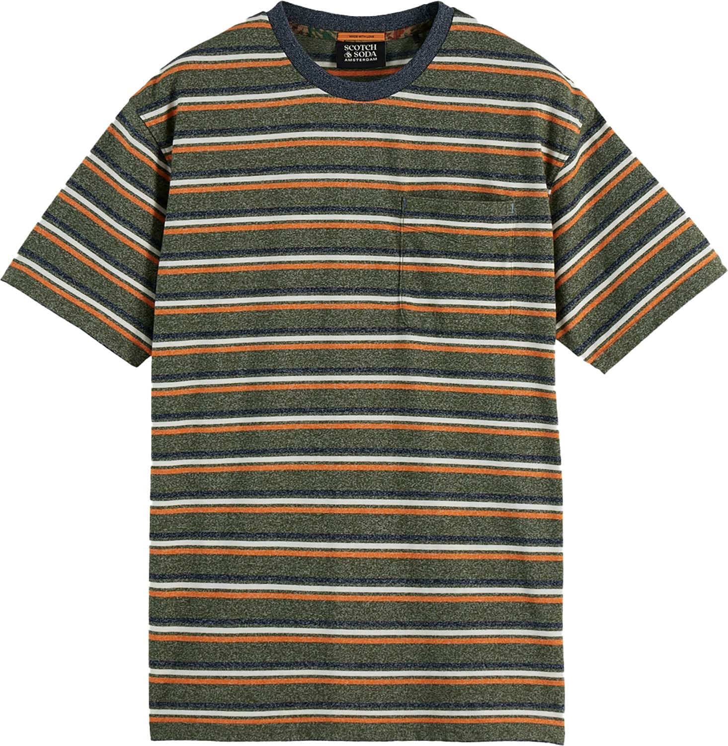 Scotch & Soda T-shirt Yarn Dye  Groen