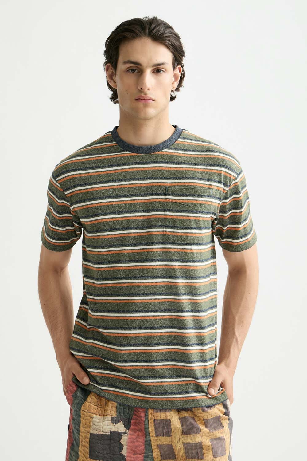 Scotch & Soda T-shirt Yarn Dye  Groen