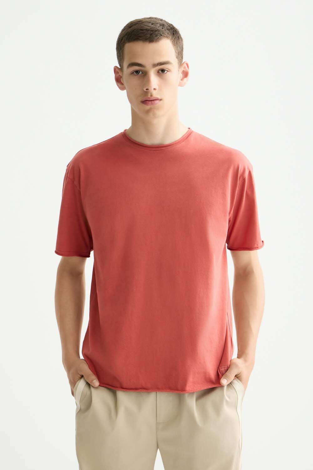Scotch & Soda T-shirt Raw Edge  Rood