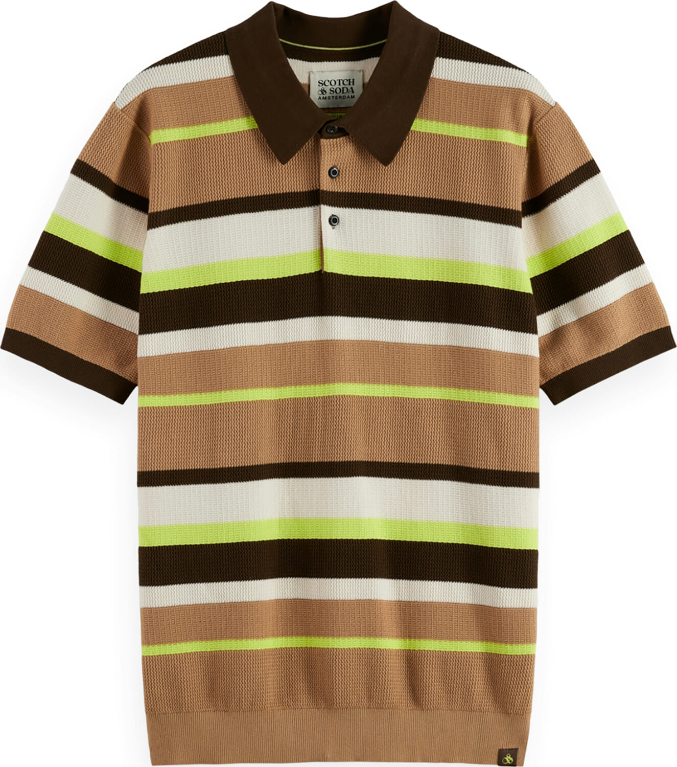 Scotch & Soda Polo Striped Bruin