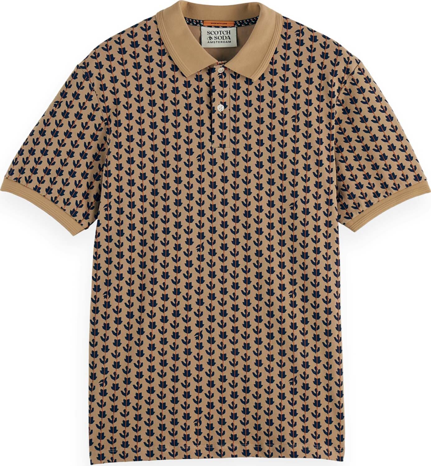 Scotch & Soda Polo Allover Print Bruin