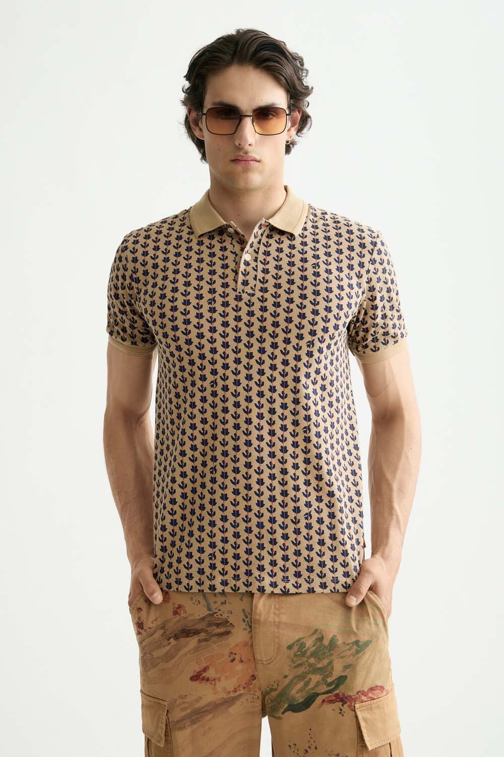 Scotch & Soda Polo Allover Print Bruin