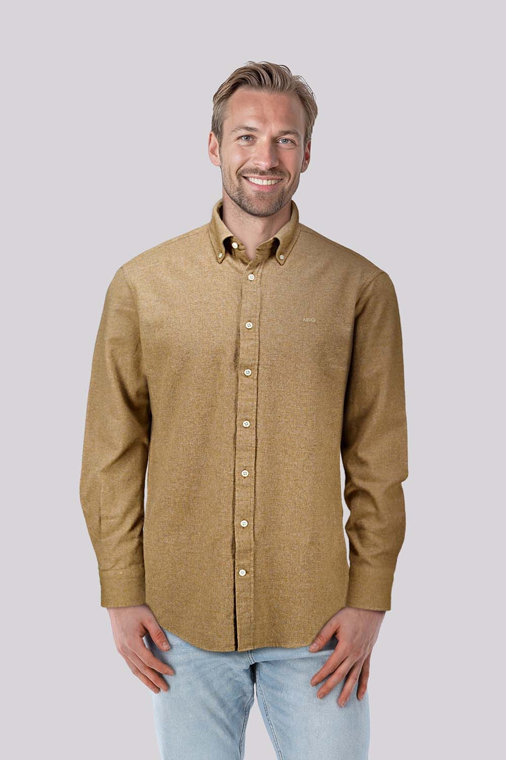 McGregor Overhemd Oxford Flannel  Camel