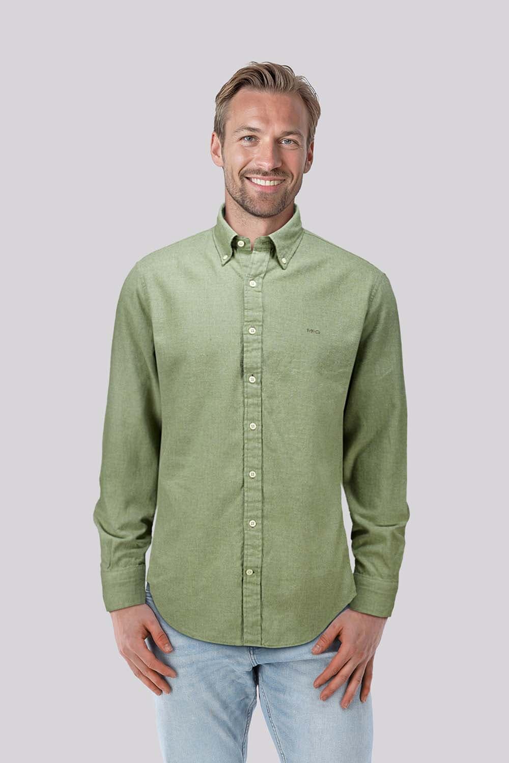 McGregor Overhemd Oxford Flannel  Groen McGregor Overhemd Oxford Flannel  Groen