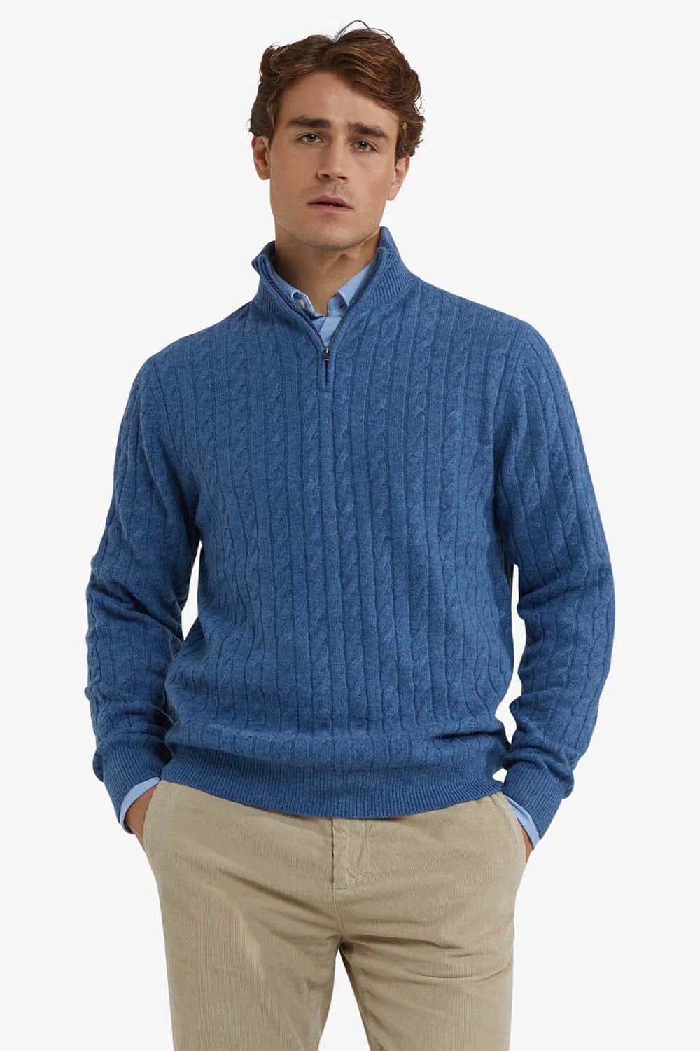 McGregor Half-zip Kabeltrui Blauw