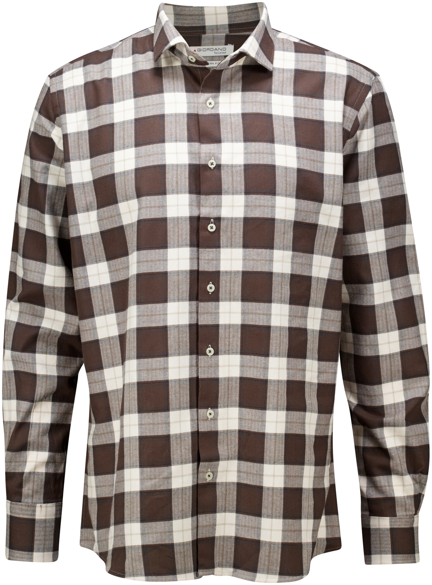 Giordano Overhemd Check Bruin