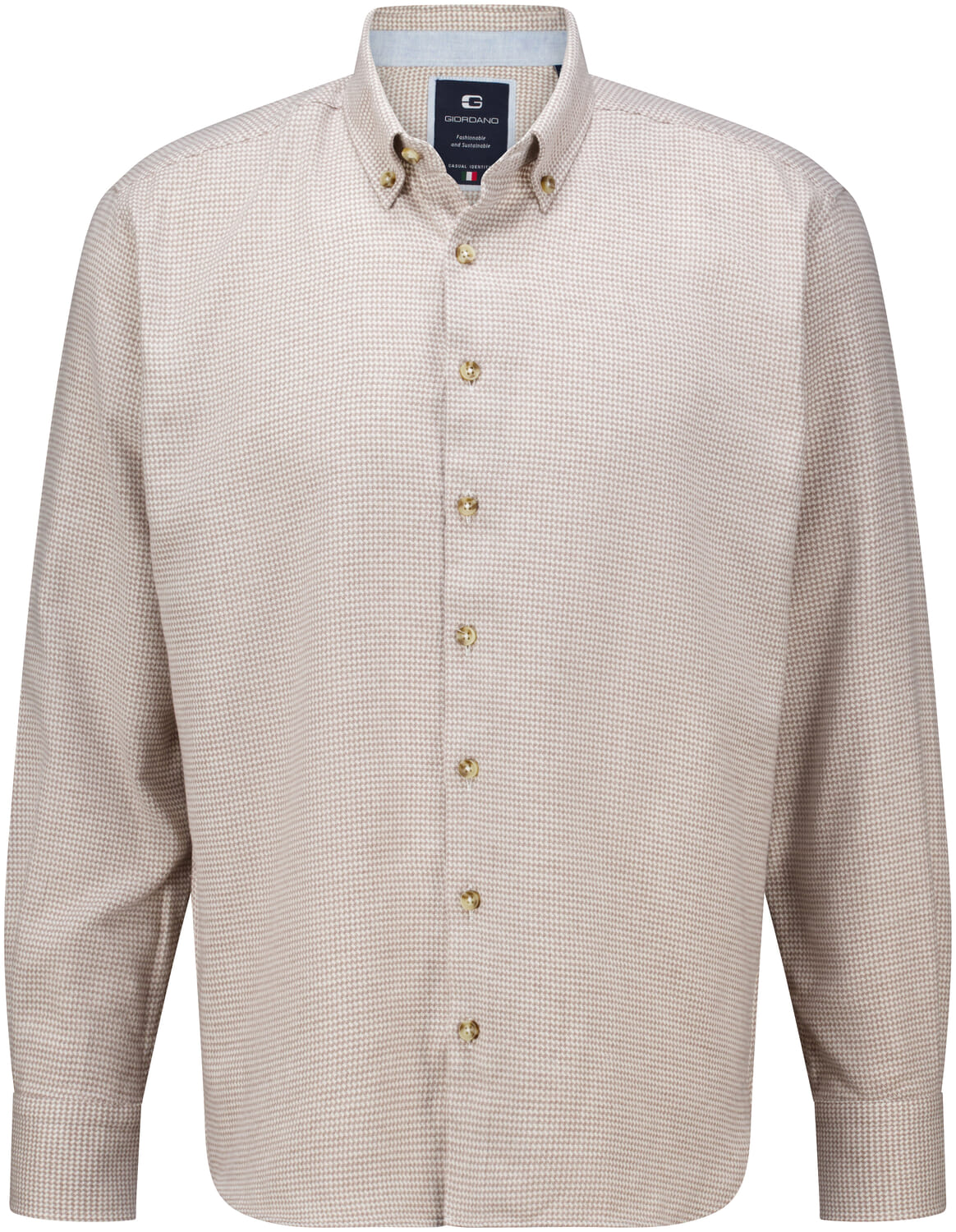 Giordano Overhemd Loretto Structured Bruin