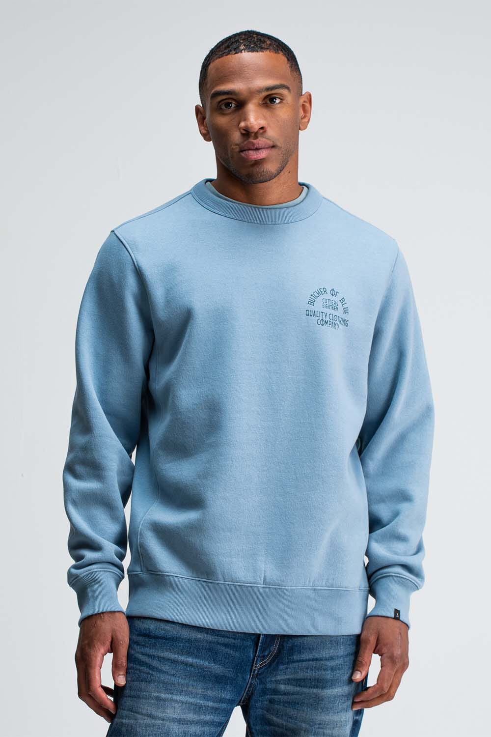 Butcher Of Blue Sweater Frat Crew Blauw