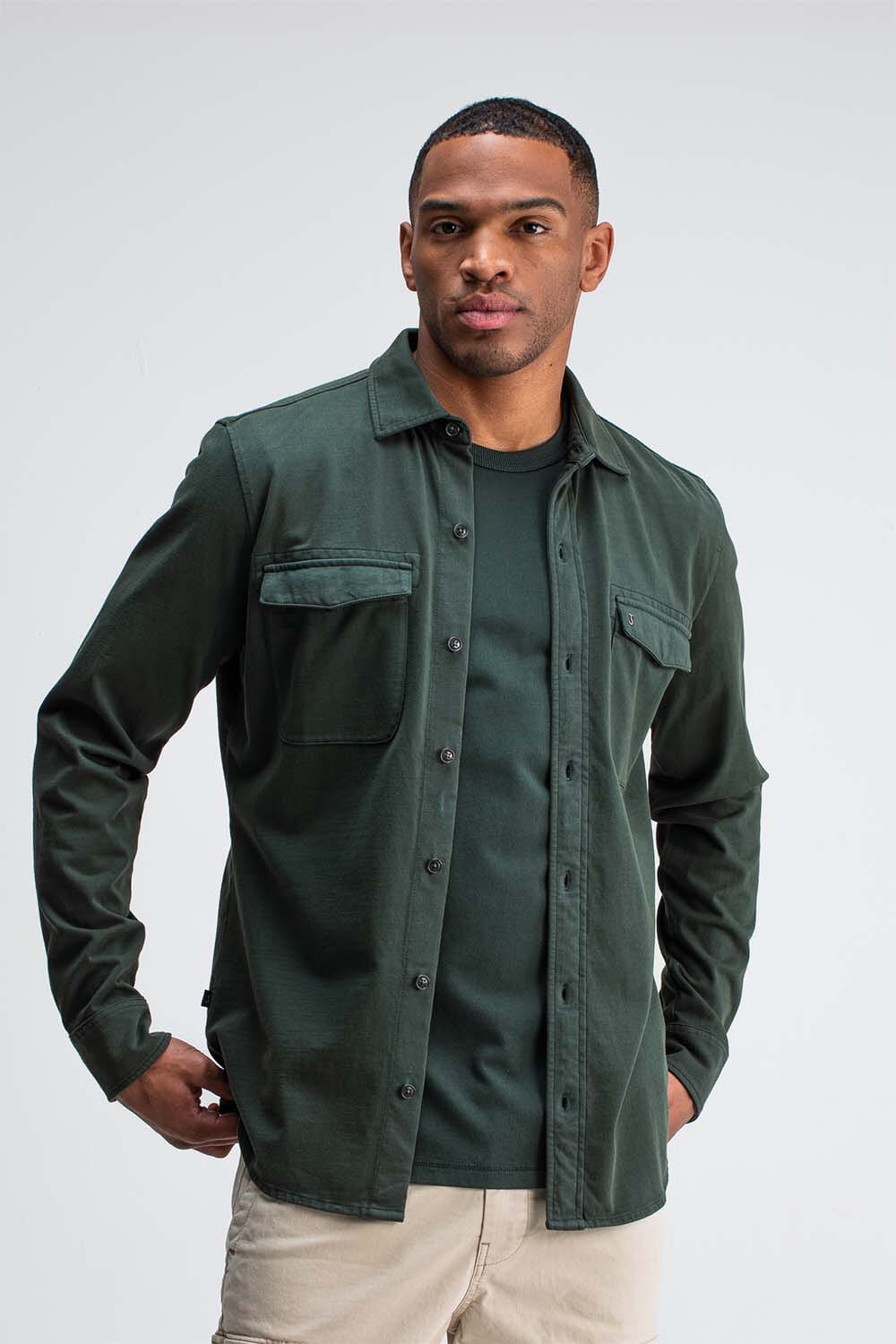 Butcher Of Blue Overshirt Finn Pocket Jersey  Groen