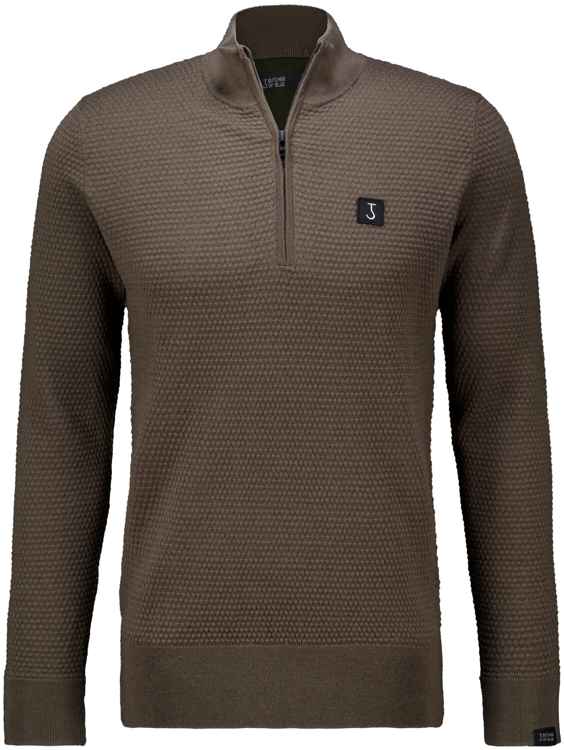 Butcher Of Blue Halfzip-trui Structure  Beige