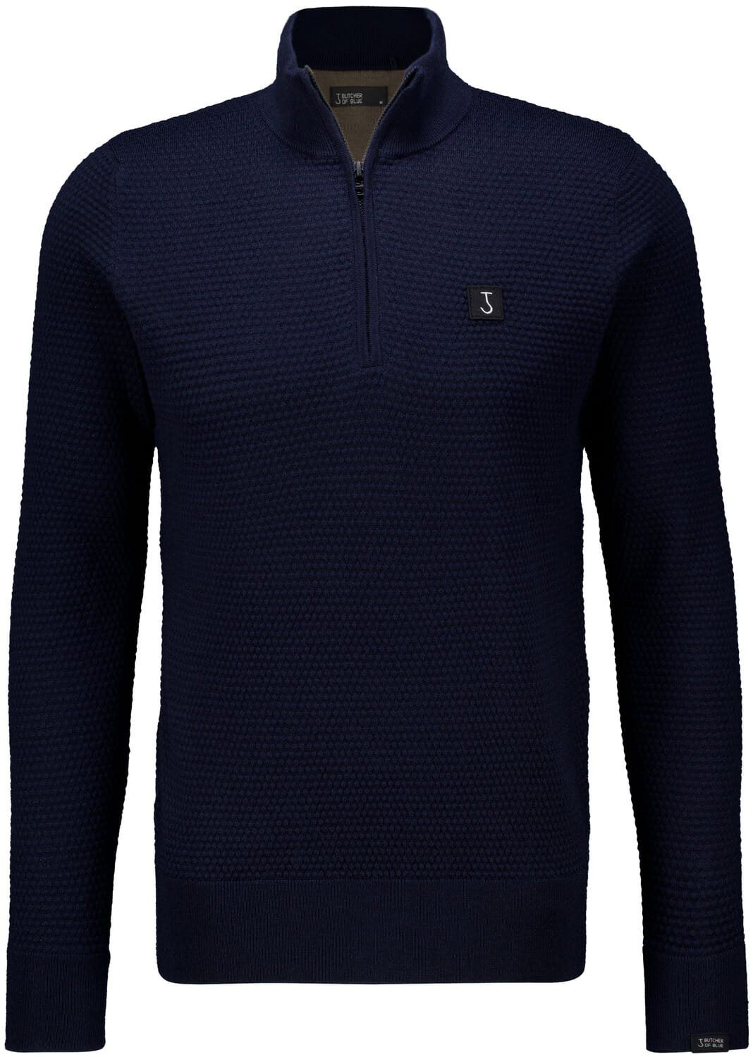 Butcher Of Blue Halfzip-trui Structure  Blauw