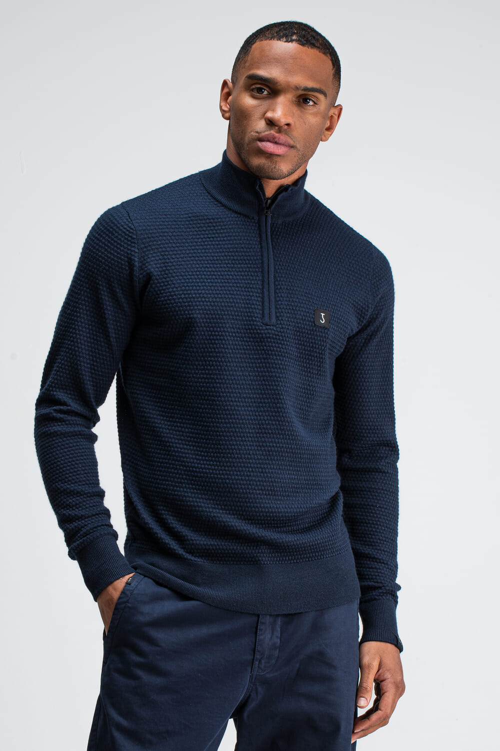 Butcher Of Blue Structure Halfzip Blauw