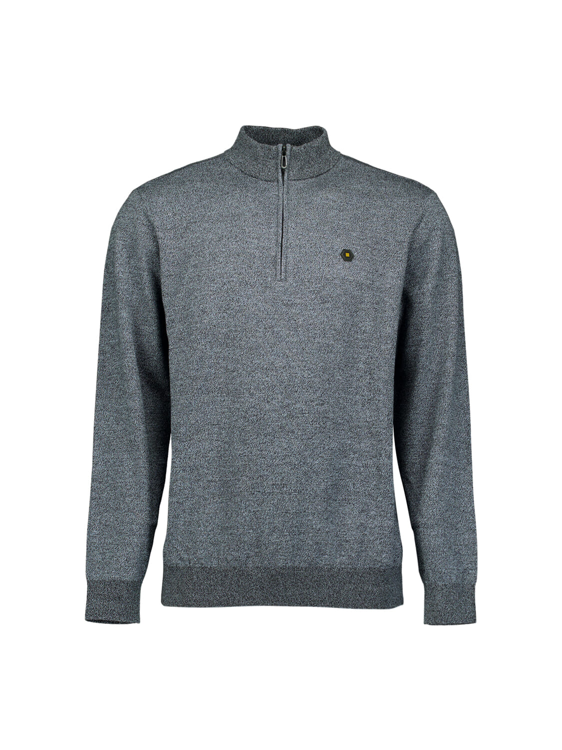 No Excess Pullover Half Zip 2 Coloured Melang Blauw