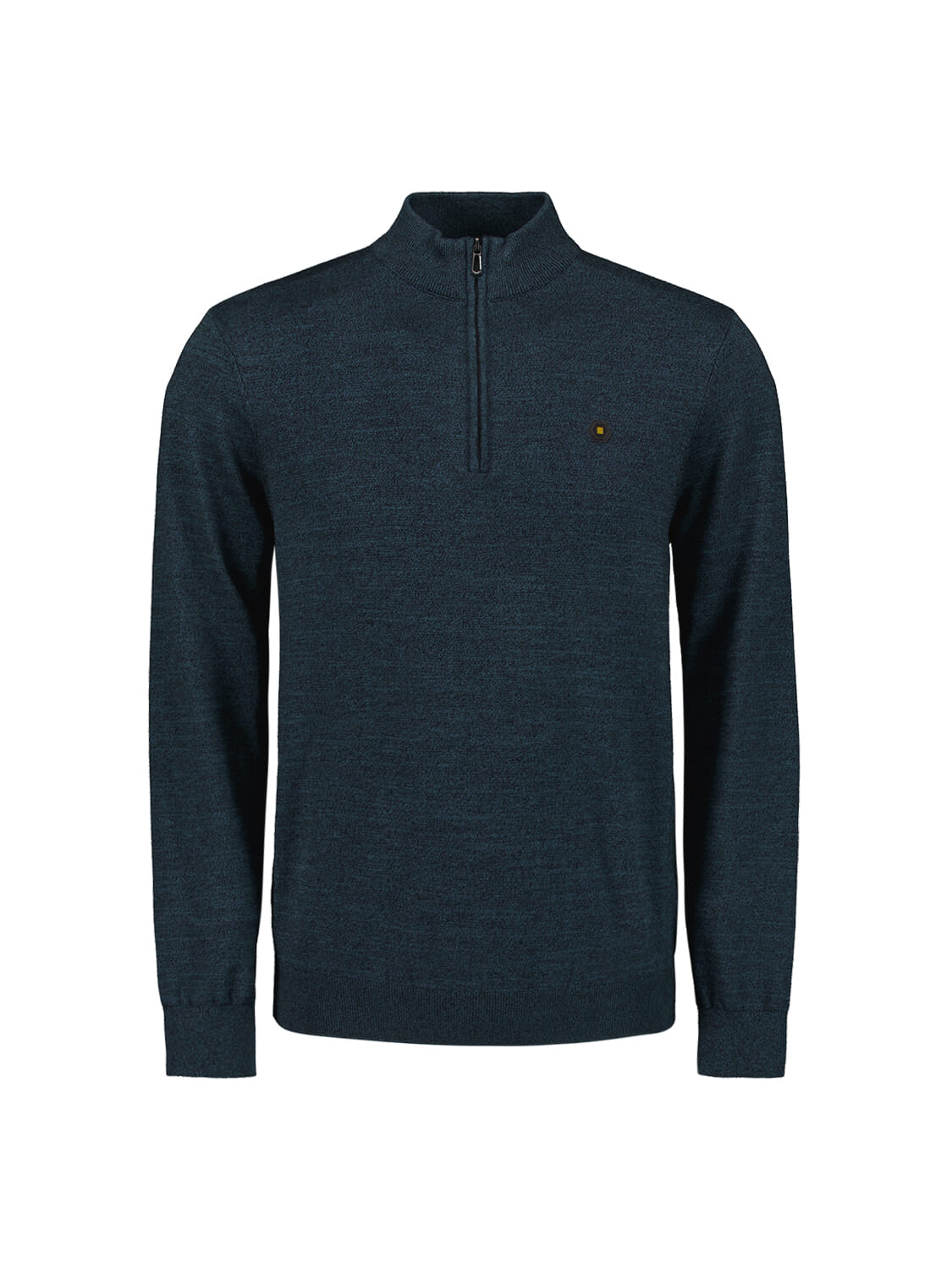 No Excess Pullover Half Zip 2 Coloured Melang Blauw