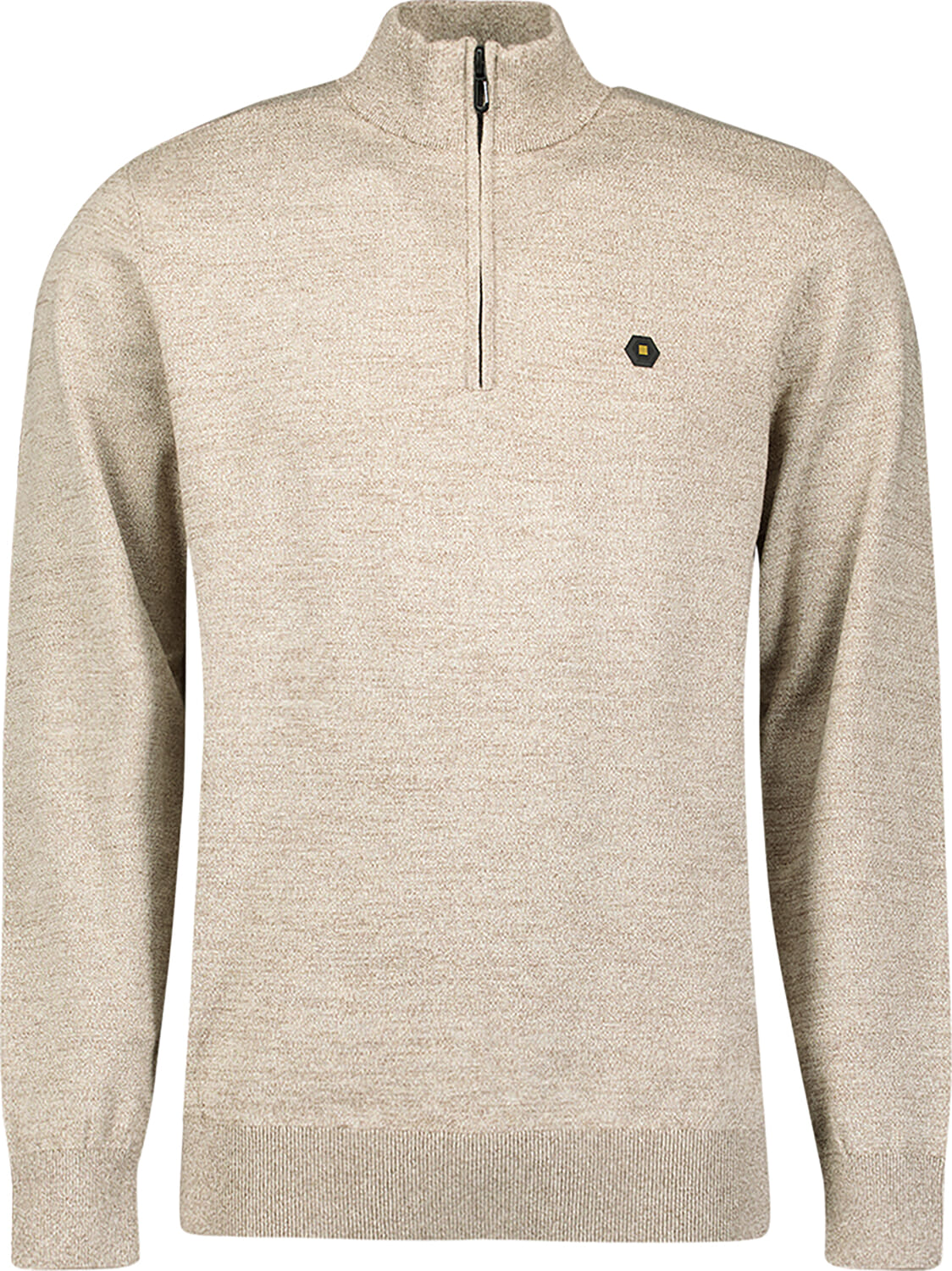 No Excess Pullover Half Zip 2 Coloured Melang Bruin