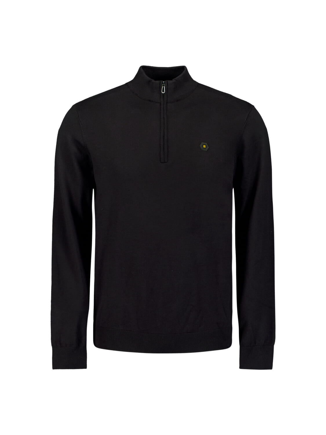 No Excess Pullover Half Zip 2 Coloured Melang Zwart
