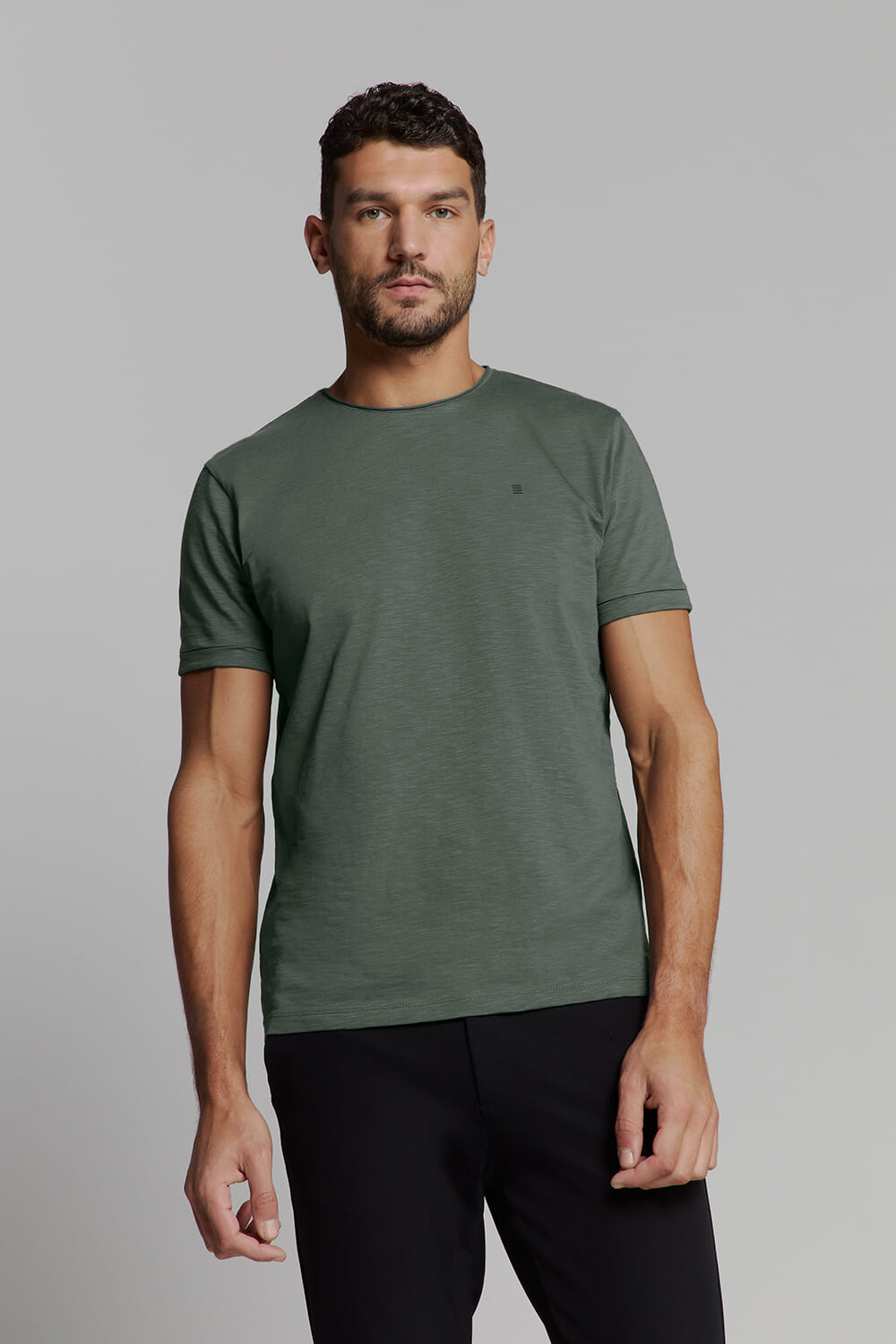 No Excess T-Shirt Crewneck Slub Antraciet