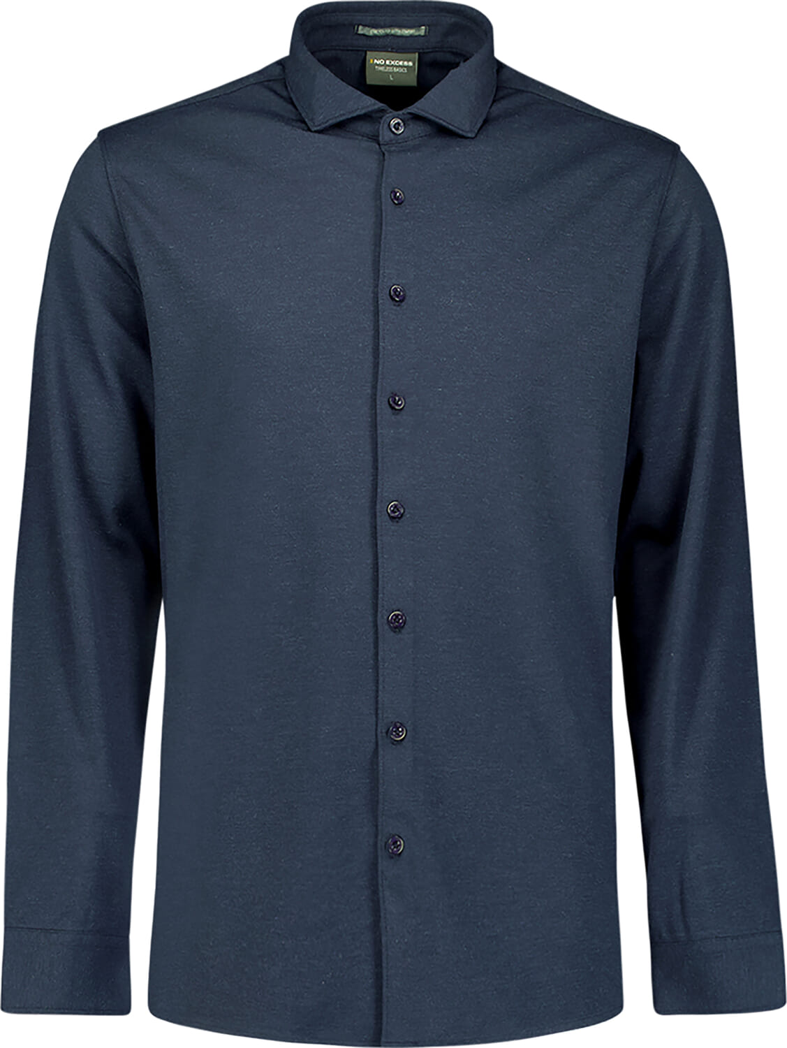 Shirt Jersey Melange Stretch Blauw
