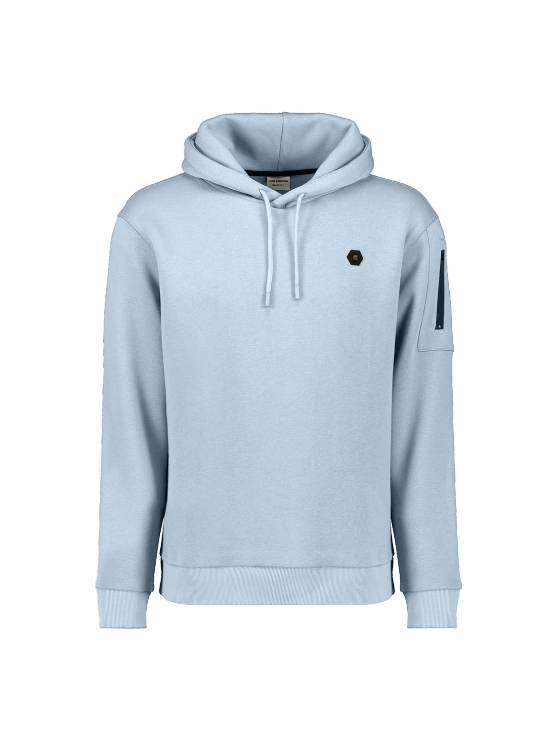 No Excess Sweater Hooded Brushed Blauw