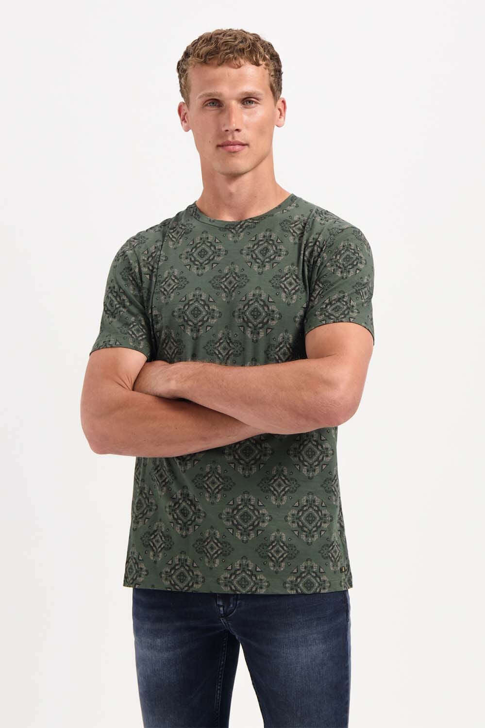 No Excess T-Shirt Allover Printed Ga Groen