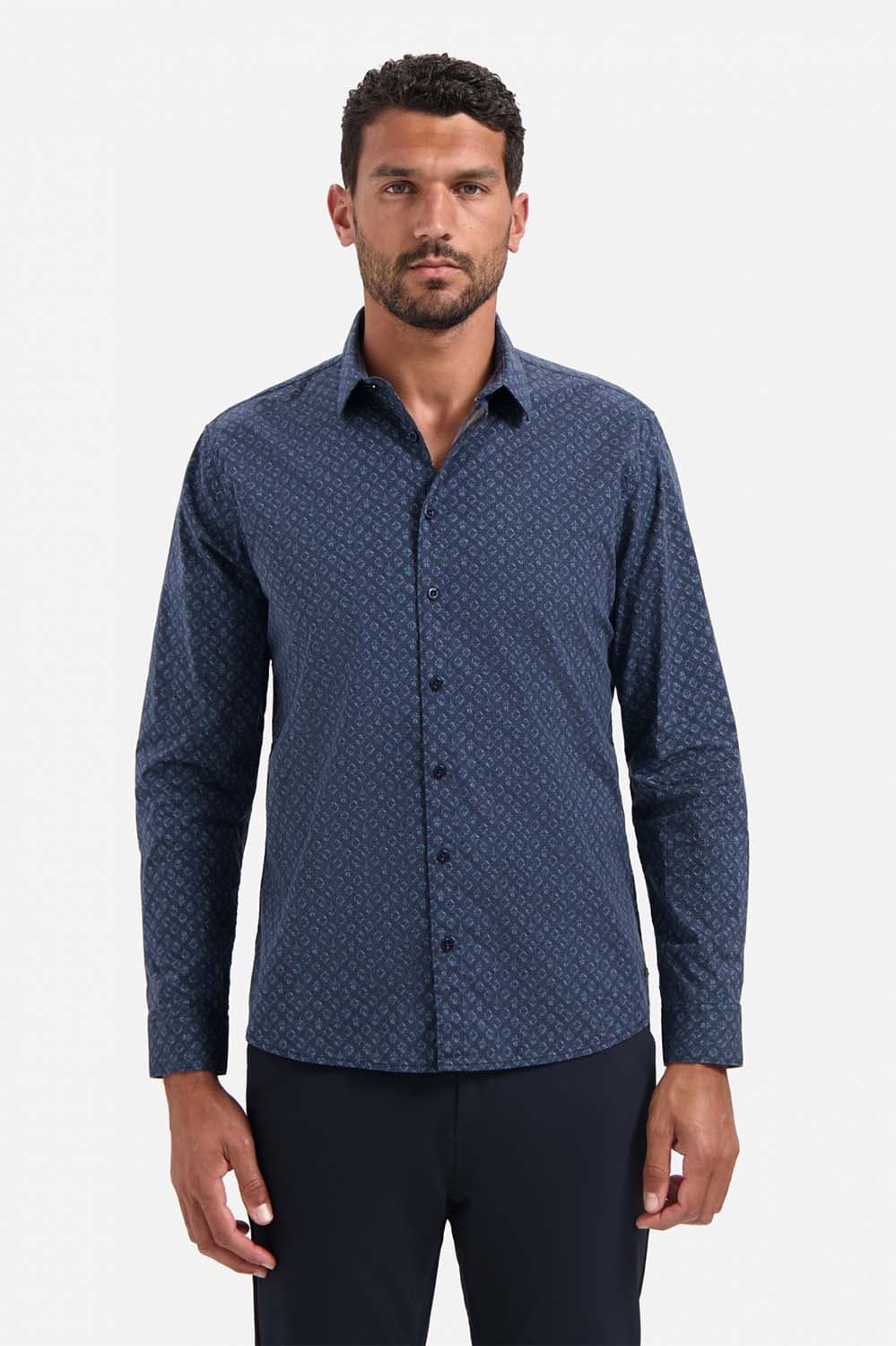 No Excess Overhemd Strech  Indigo