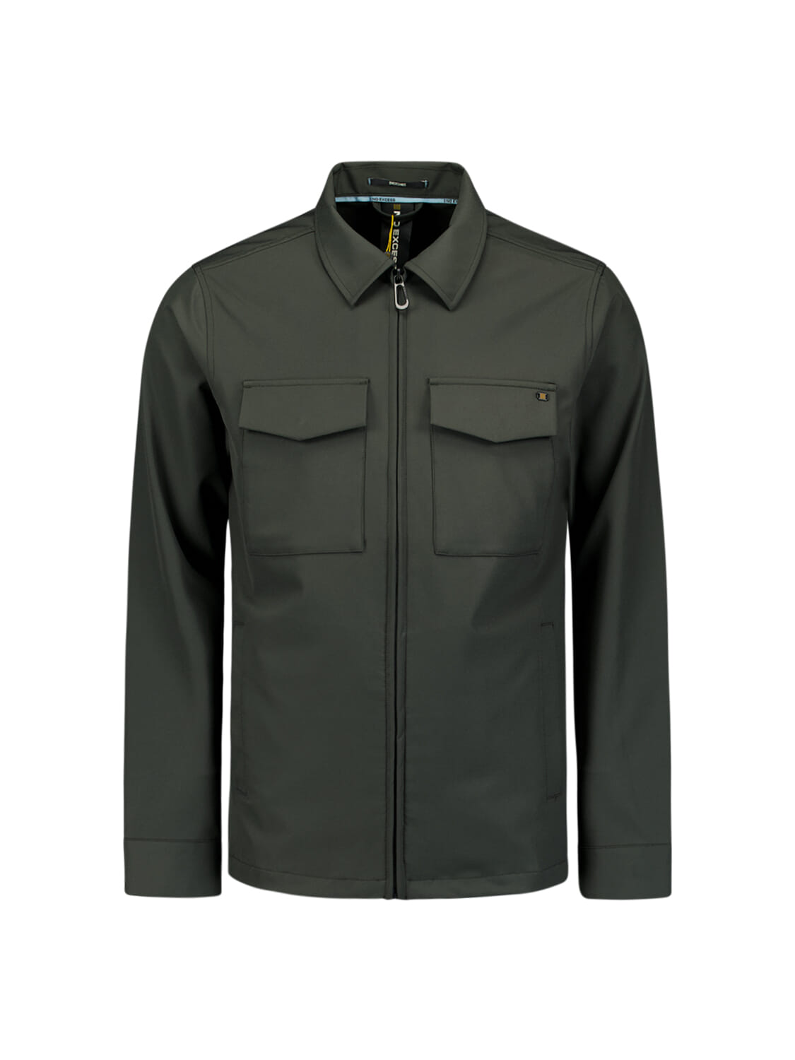 No Excess Overshirt Sedoc Full Zipper Stretch  Grijs