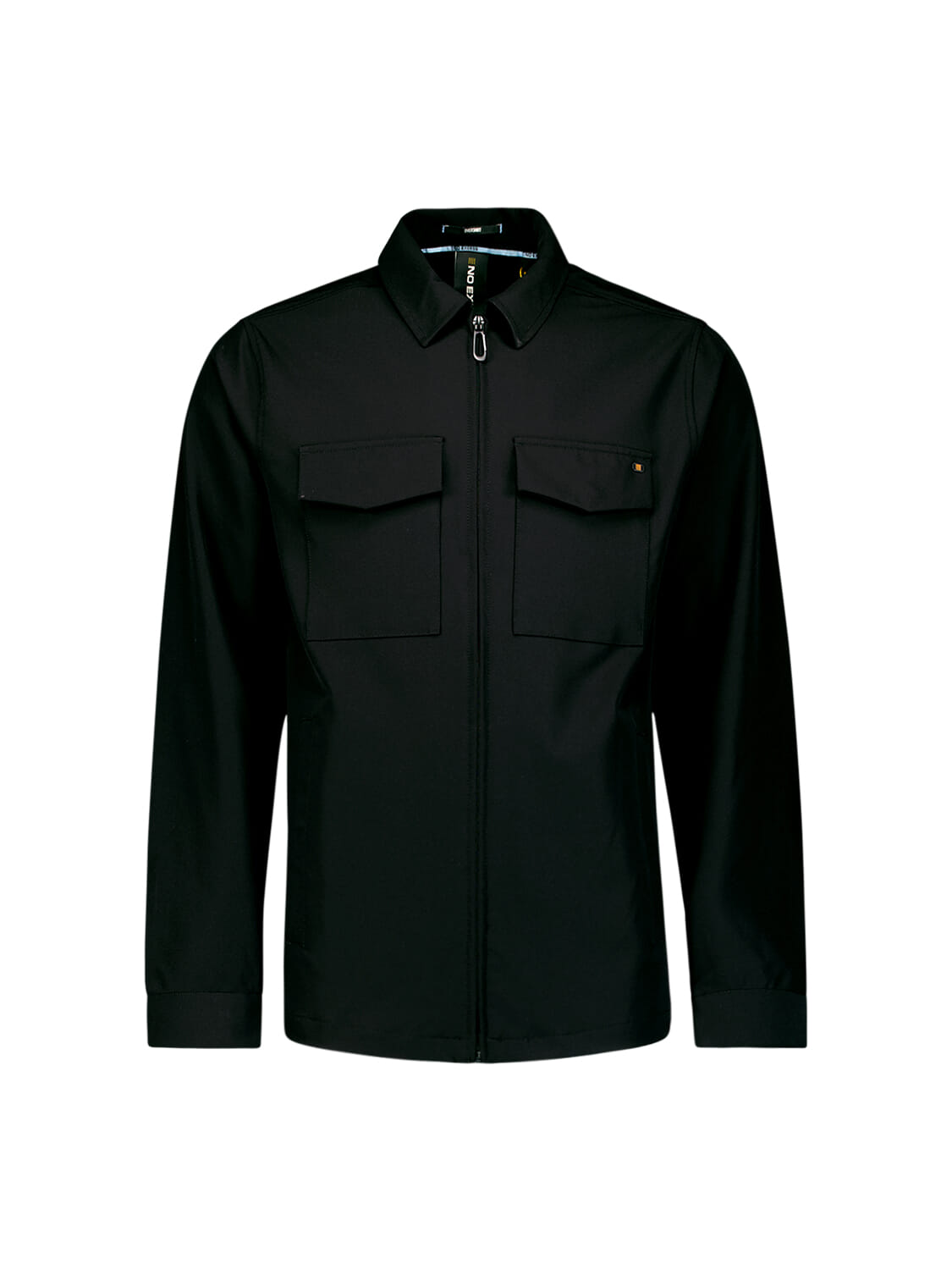 No Excess Overshirt Sedoc Full Zipper Stretch  Zwart