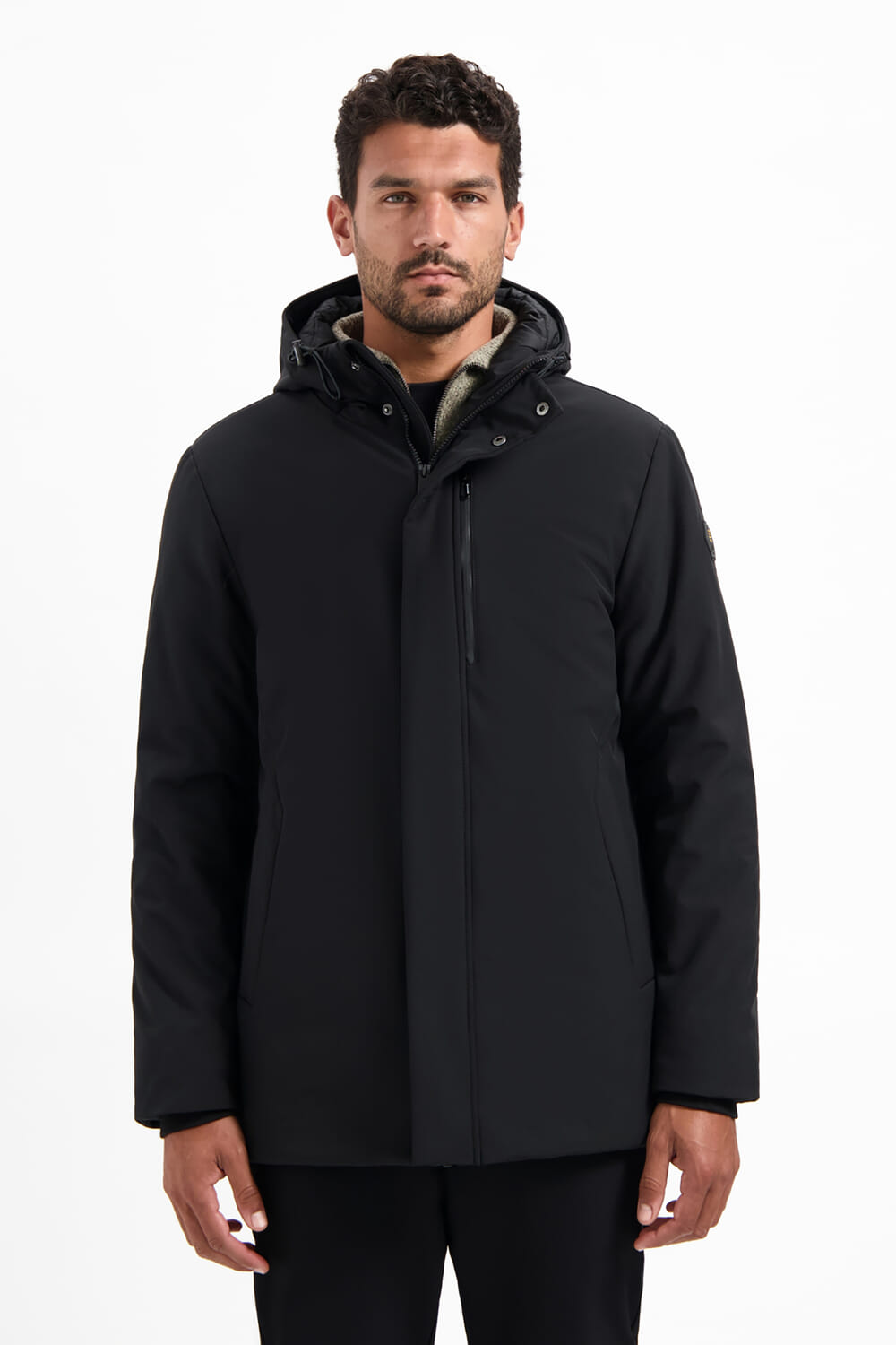 No Excess Softshell Parka Jas Lang Winddicht Zwart