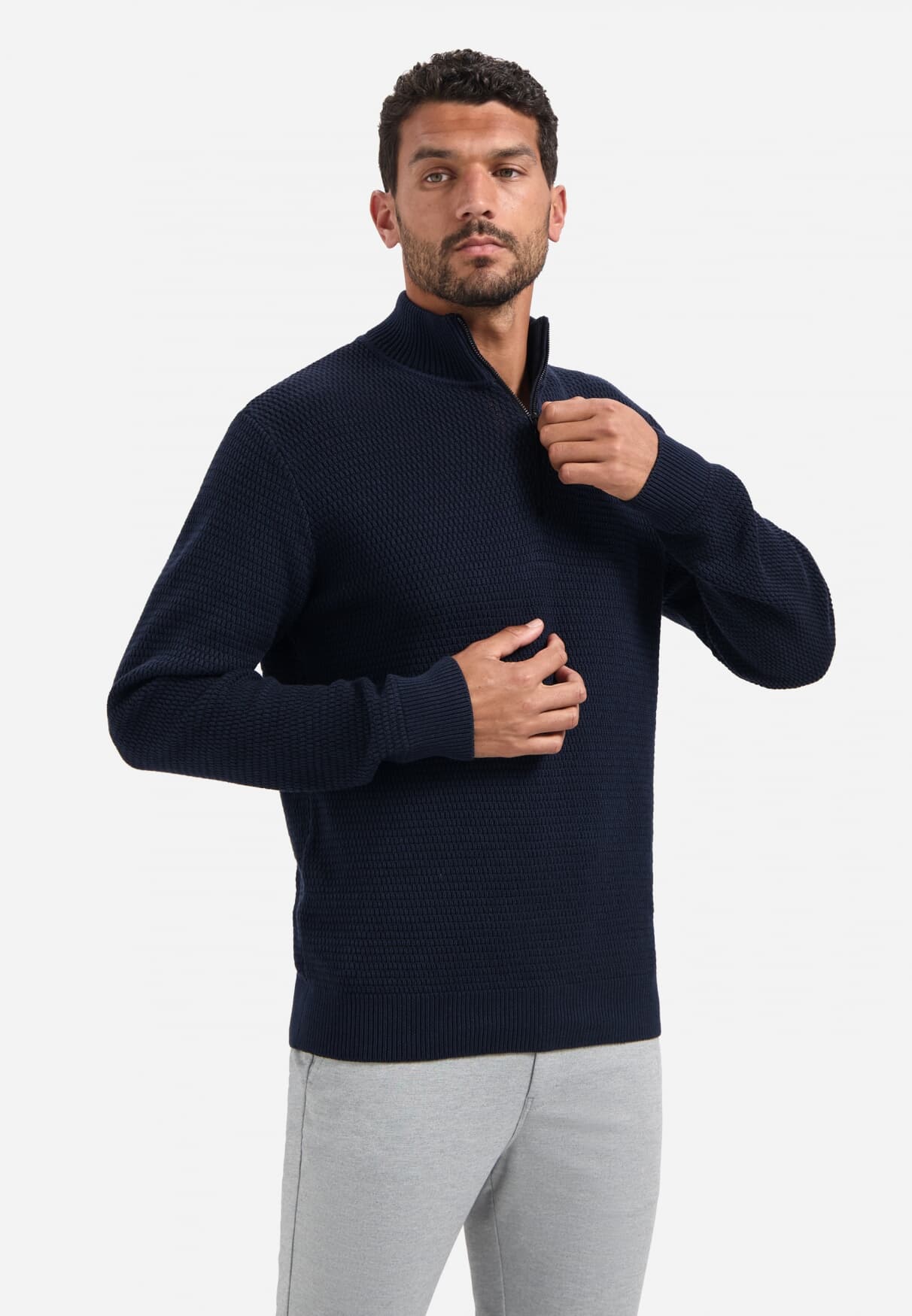 No Excess Zip-Trui Mel Indigo