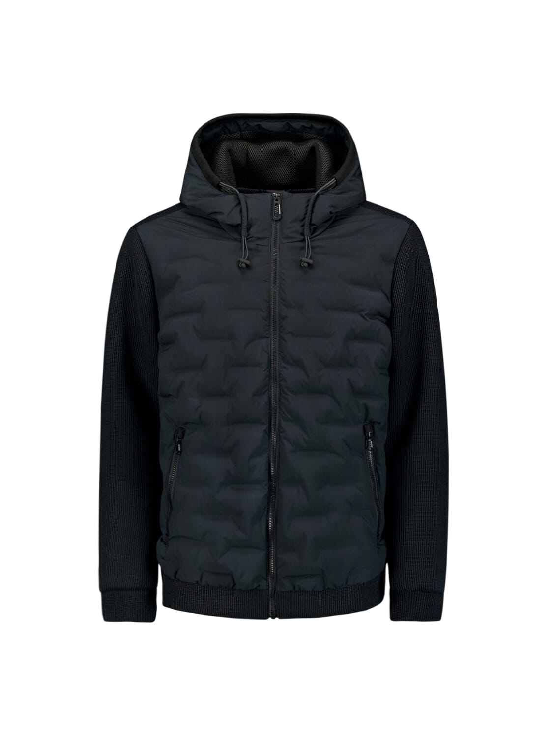 No Excess Gewatteerde Jas Kort Sealed Hooded Knit Blauw