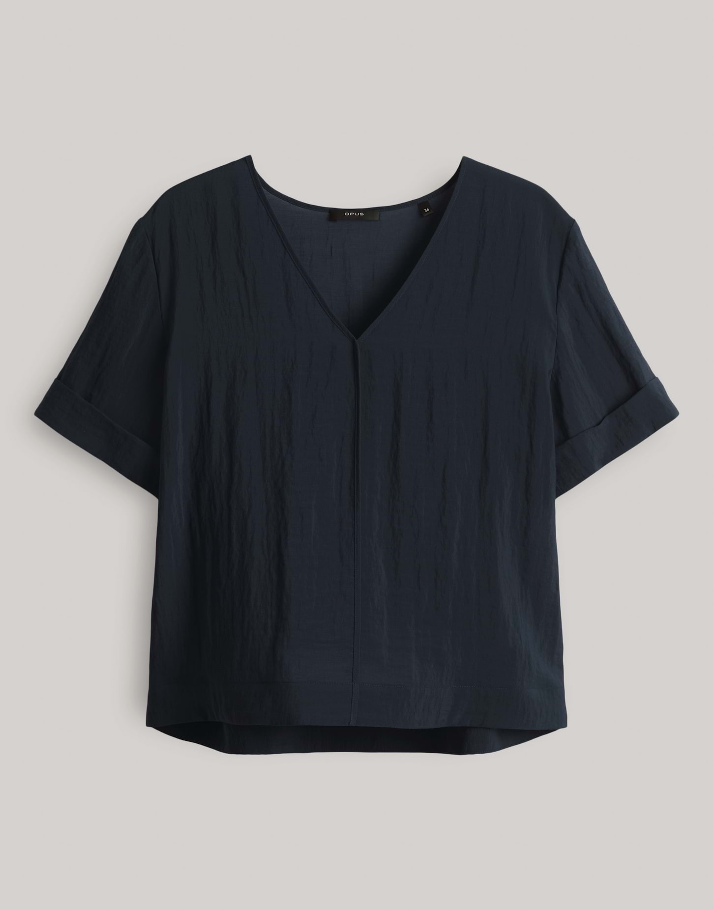 Opus Blouse Filka Viscosemix Boxy Fit Blauw