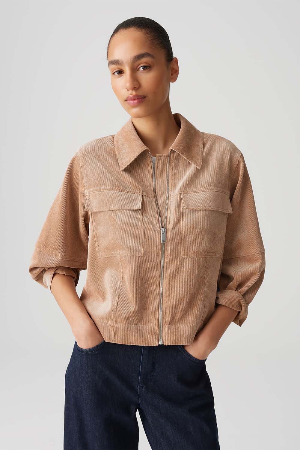 Opus Kort Jack Hamoni Boxy Fit Taupe