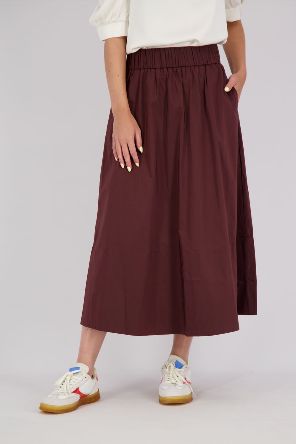 Neo Noir Rok Yara Poplin Rood